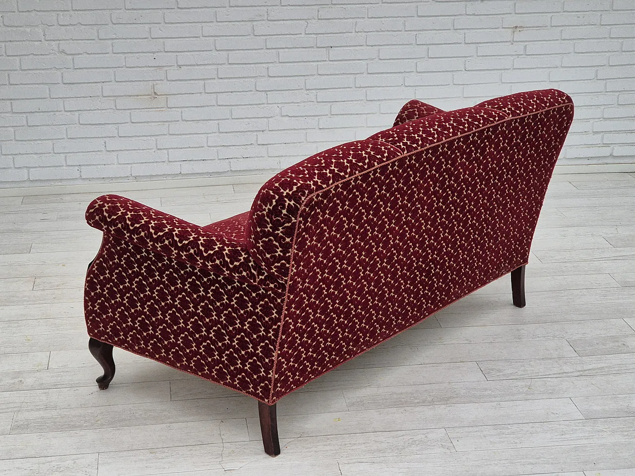 Danish 3 seater sofa velour, 1950s 8