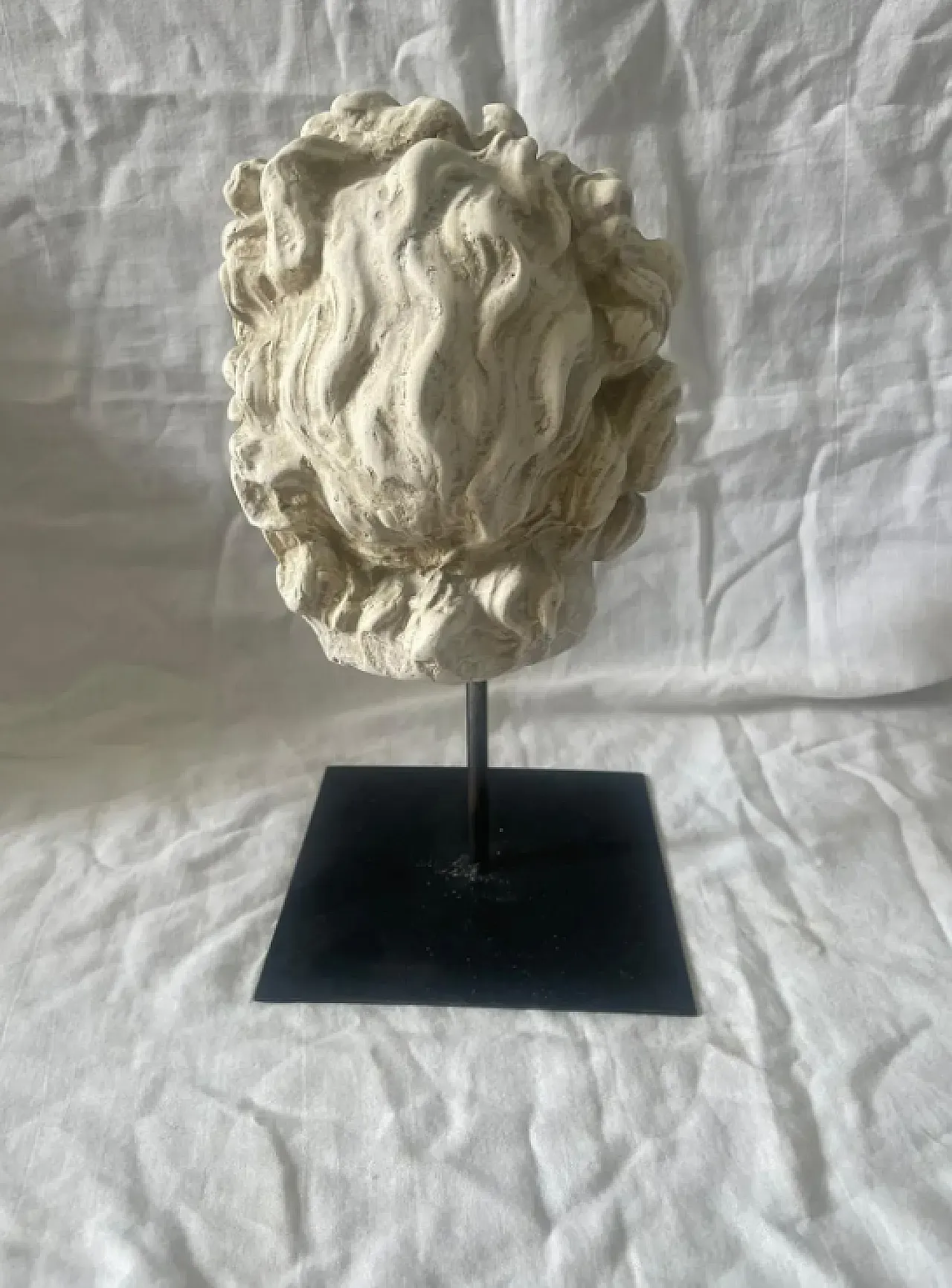 Testa di Lacoonte, scultura in gesso su base in metallo, primo '900 3