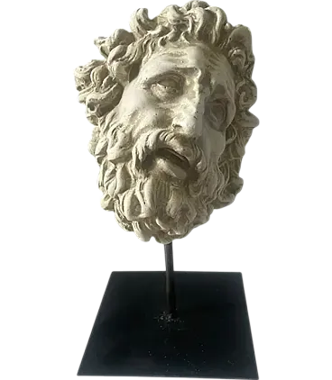 Head of Lacoonte, plaster sculpture on metal base, early 20th century