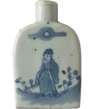 Chinese snuff bottle in blue and white porcelain, 19th century