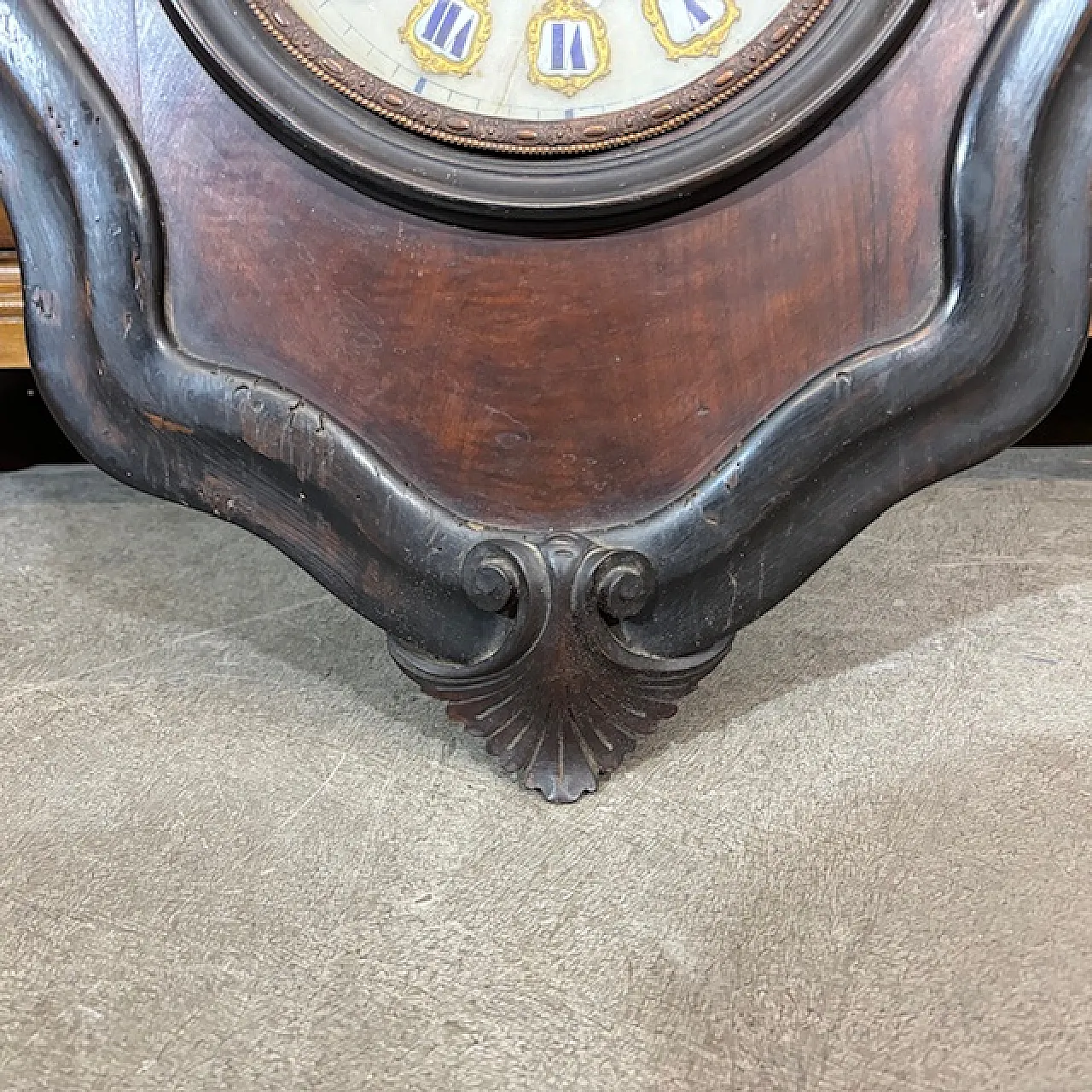 Walnut and rosewood “Ox's eye” wall clock, 1850 2