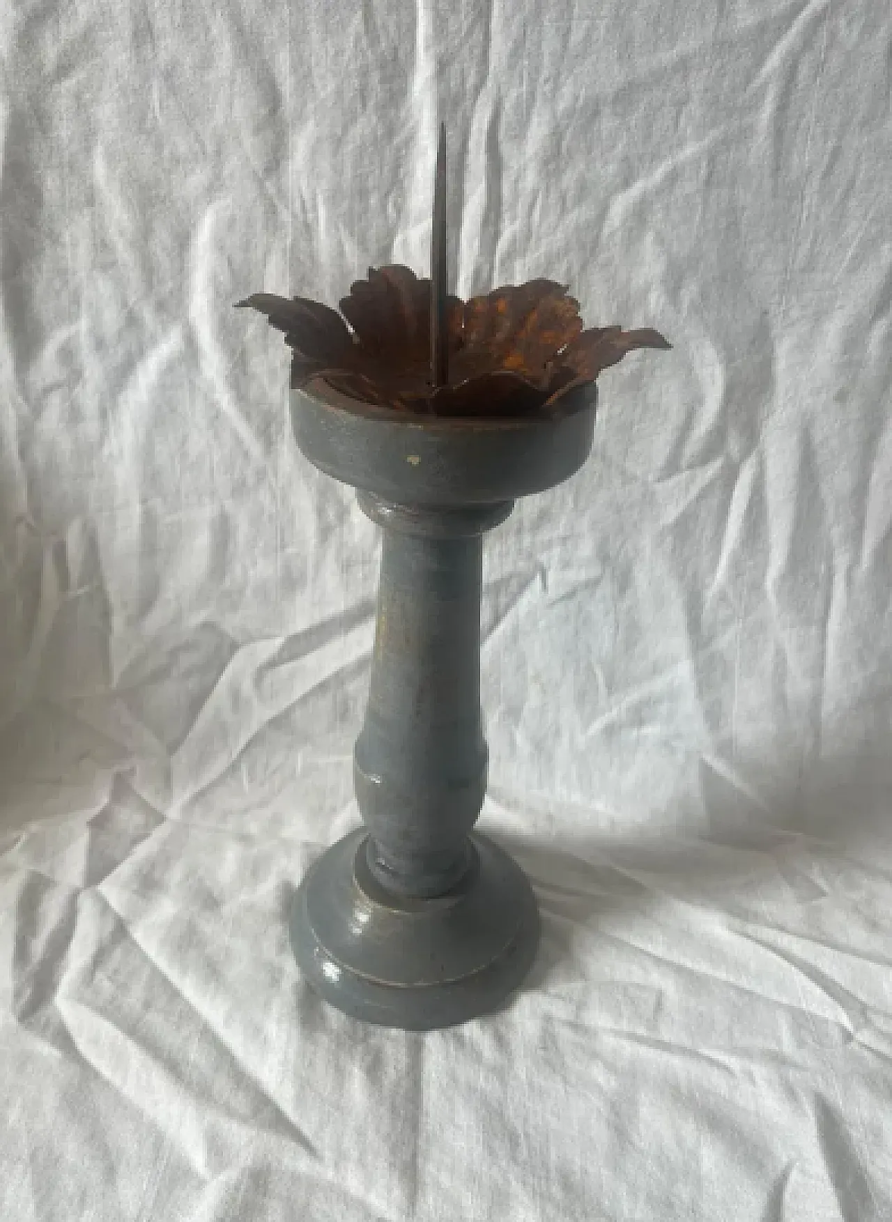 Handmade lacquered wooden candelabrum, 1950s 1