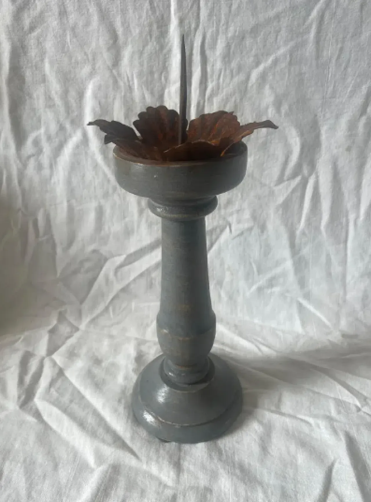 Handmade lacquered wooden candelabrum, 1950s 2