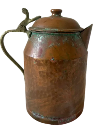 Hammered copper jug, early 20th century