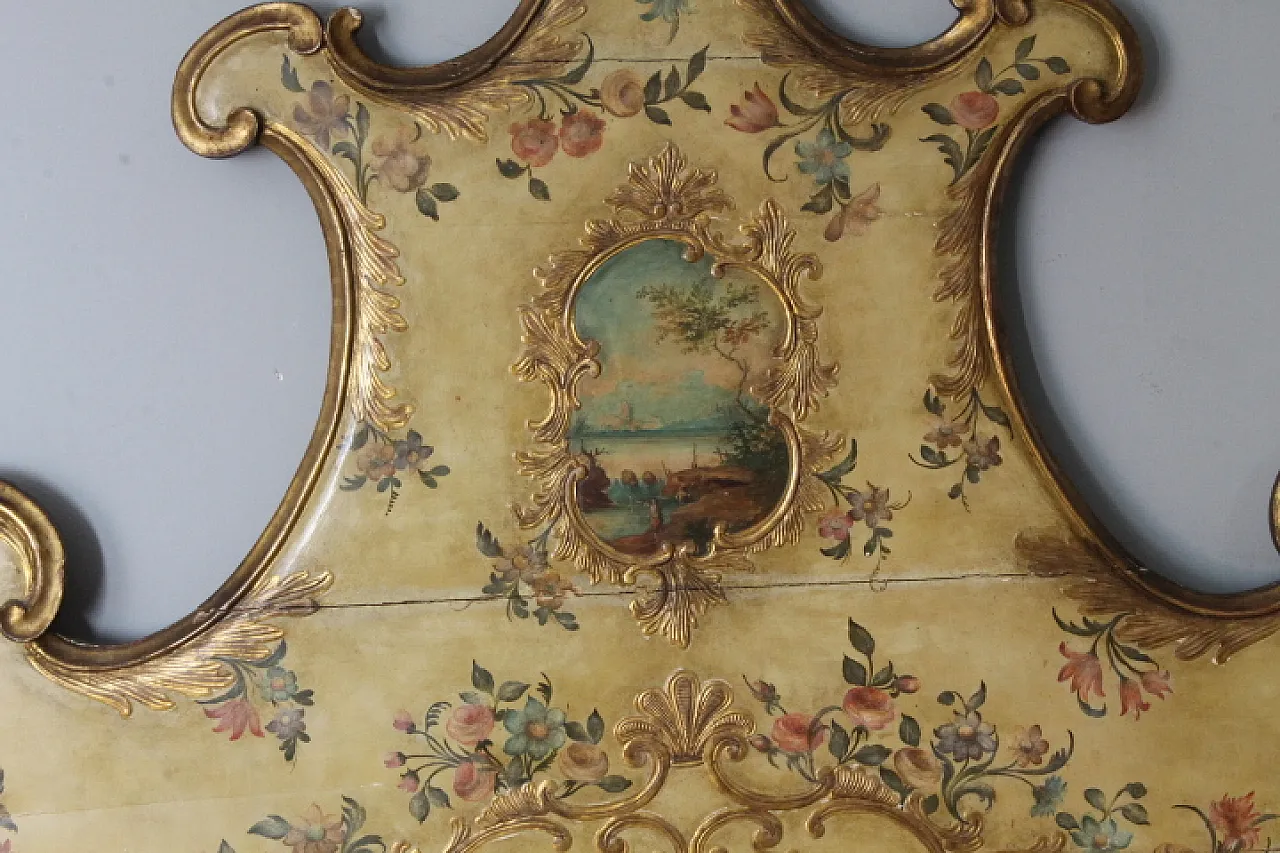 Painted and gilded wooden headboard, mid 19th century 2