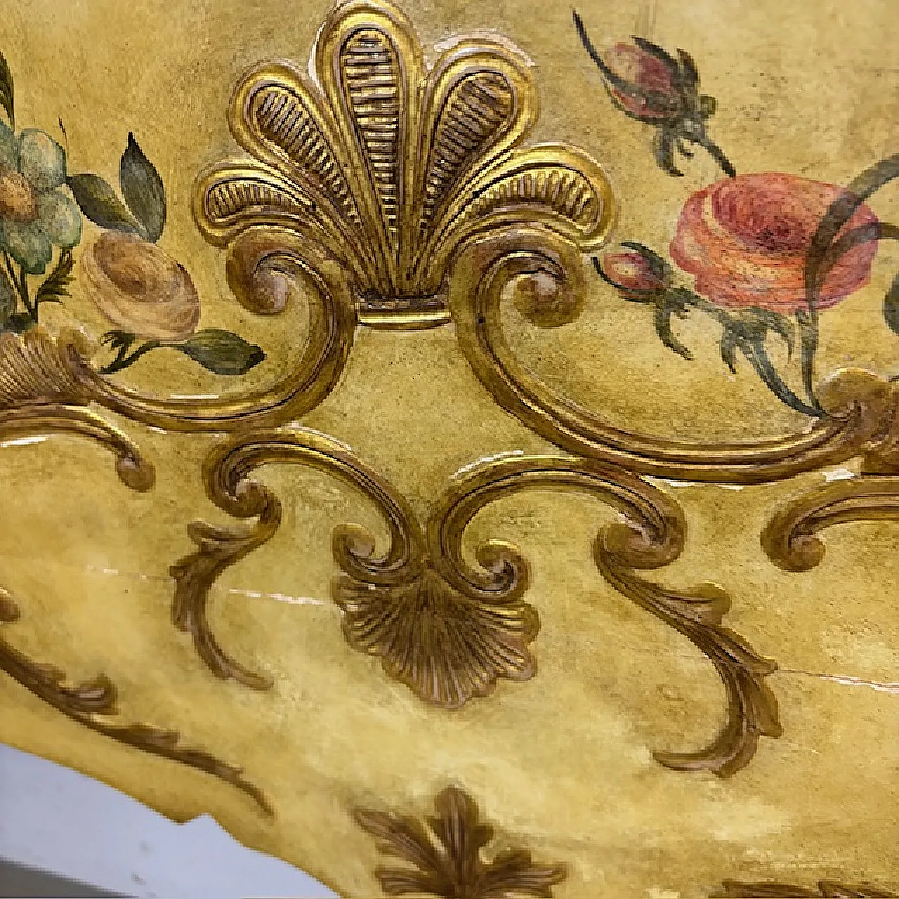 Painted and gilded wooden headboard, mid 19th century 14