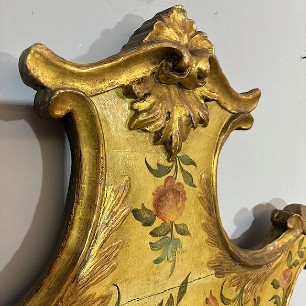 Painted and gilded wooden headboard, mid 19th century 15