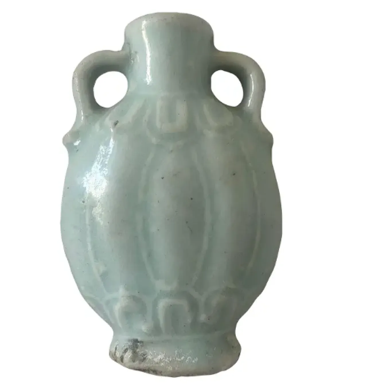 Light green Chinese bottle with relief panels, 19th century 1