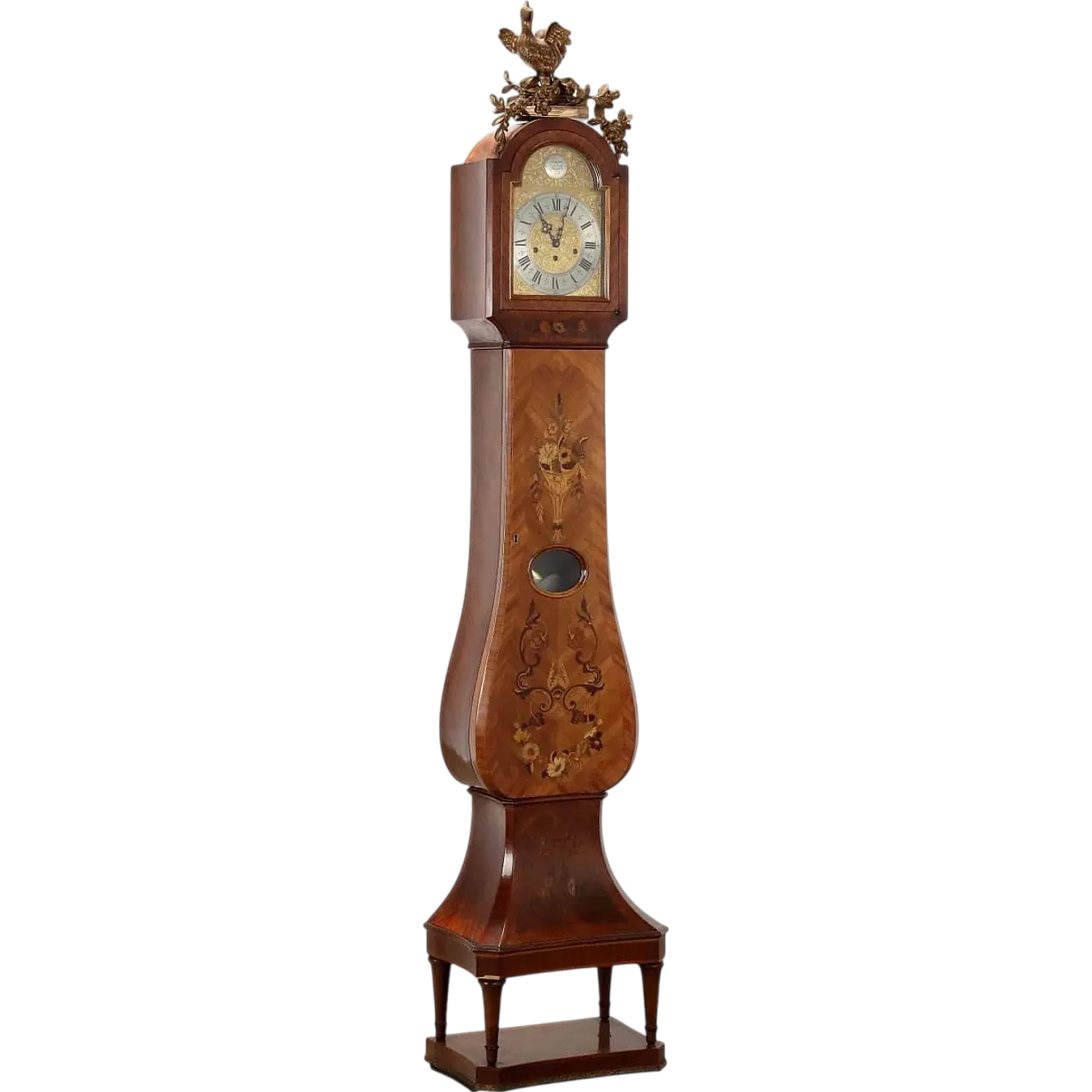 Rococo-style wooden grandfather clock, 20th century 11