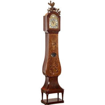 Rococo-style wooden grandfather clock, 20th century