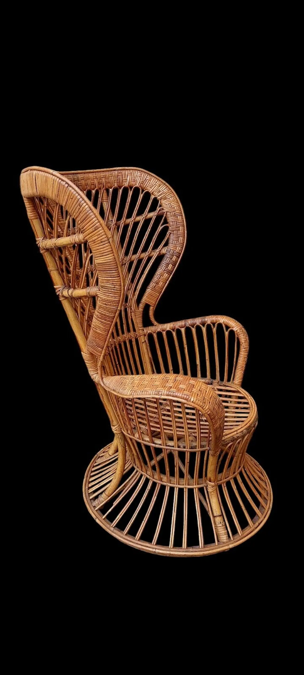 Poltrona in rattan di Lio Carminati e Giò Ponti per Bonacina, anni '50 2