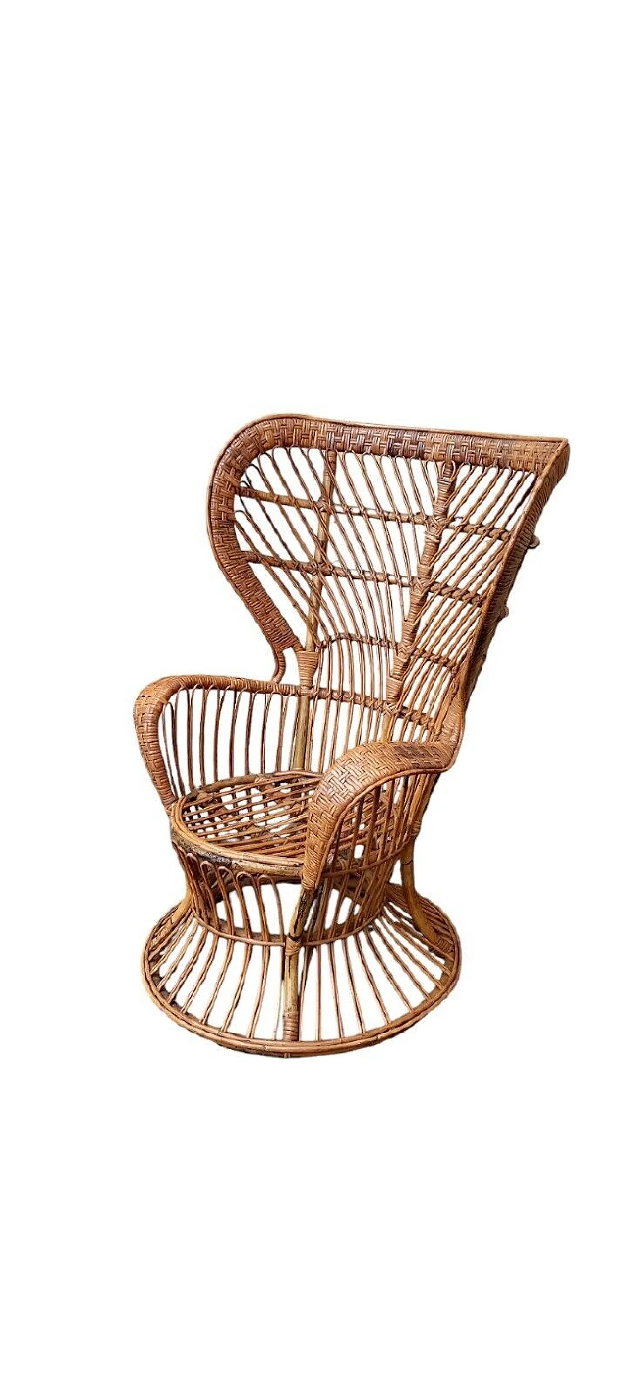 Poltrona in rattan di Lio Carminati e Giò Ponti per Bonacina, anni '50 3