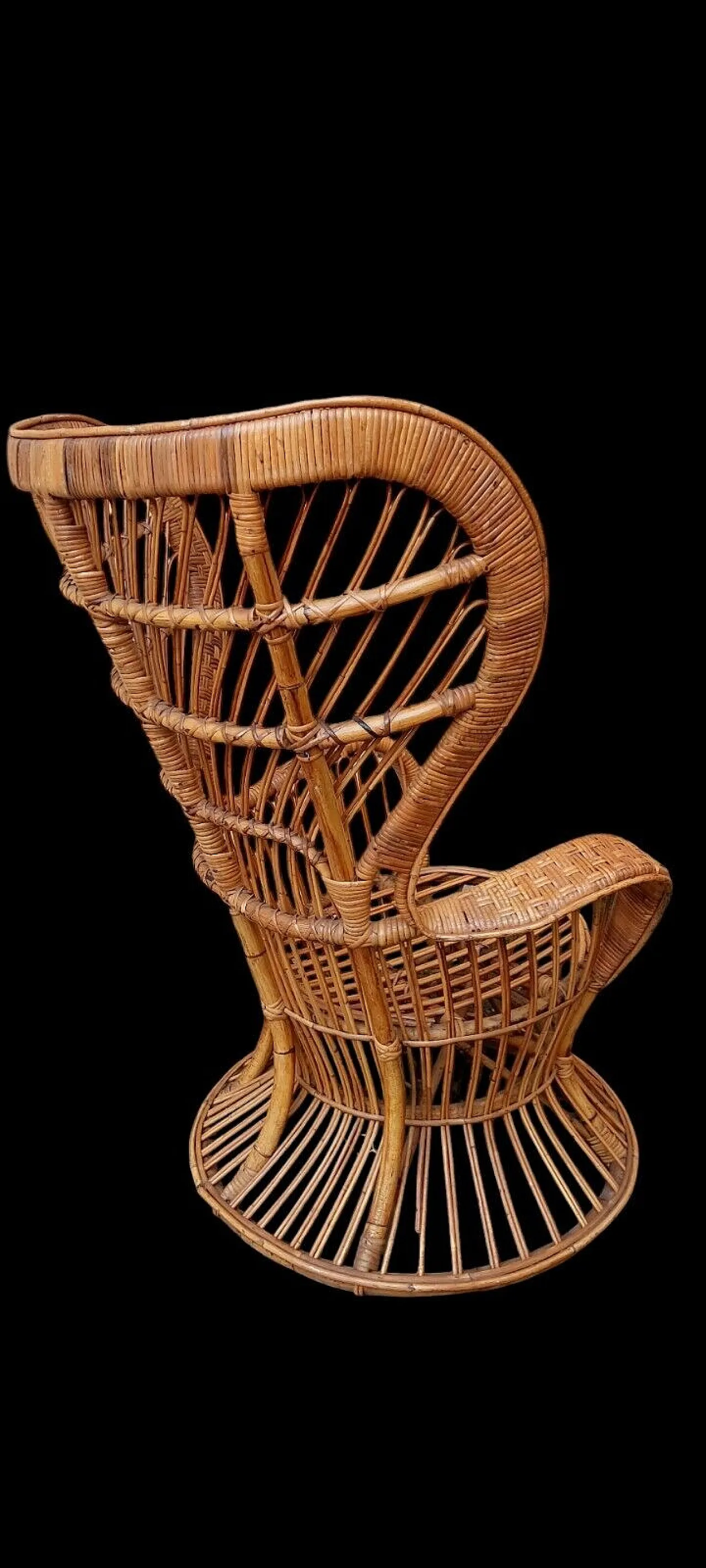 Poltrona in rattan di Lio Carminati e Giò Ponti per Bonacina, anni '50 4