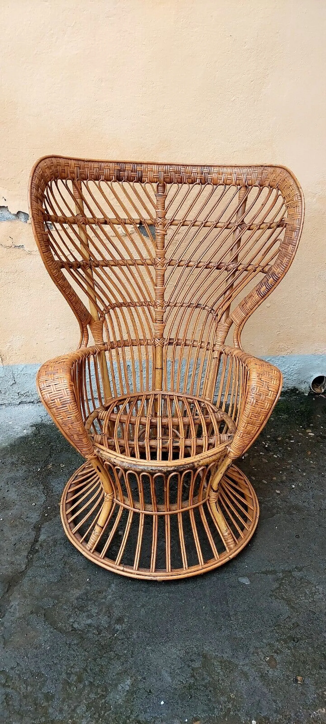 Poltrona in rattan di Lio Carminati e Giò Ponti per Bonacina, anni '50 12