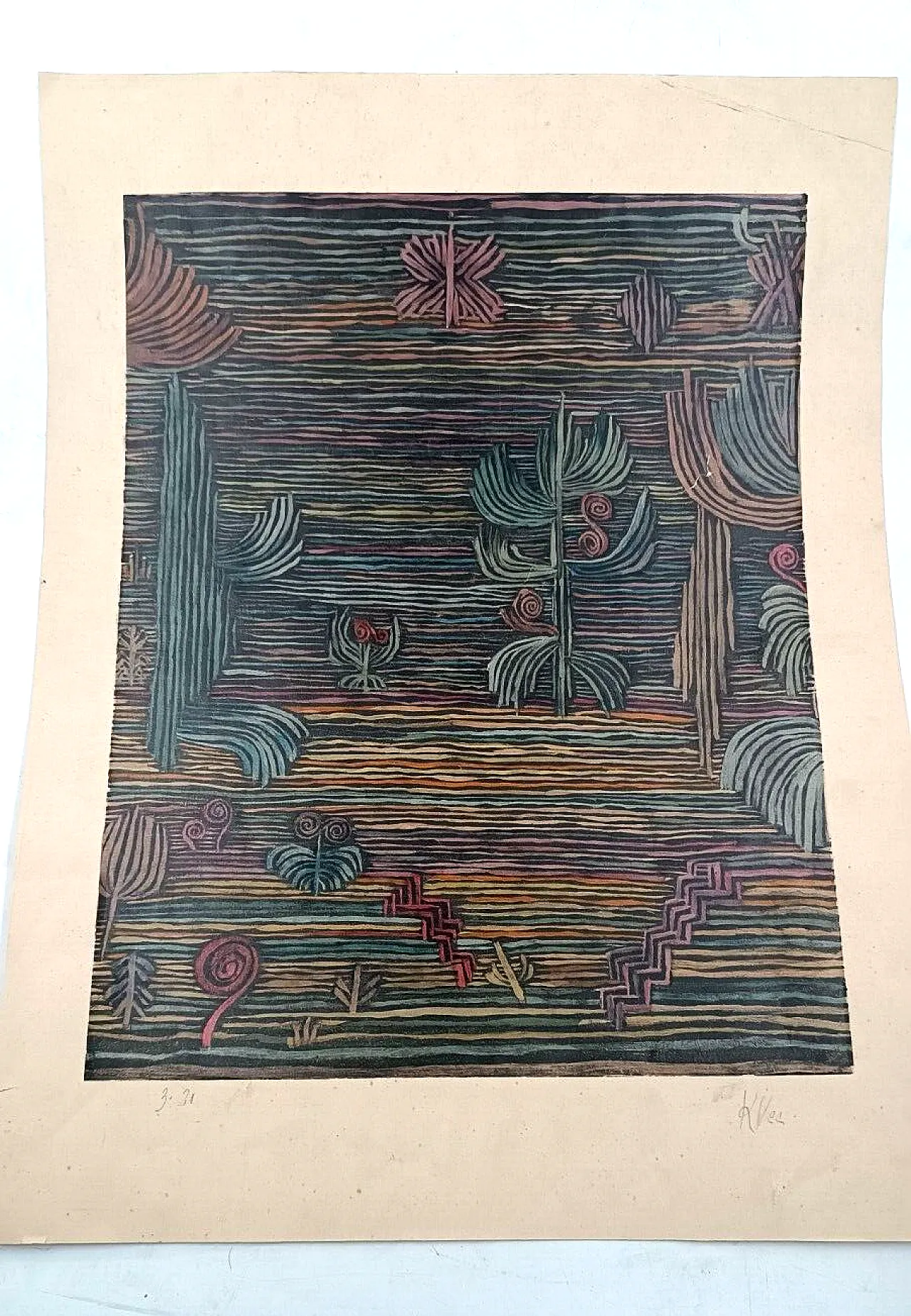 Giardino esotico di Paul Klee, litografia, metà '900 2