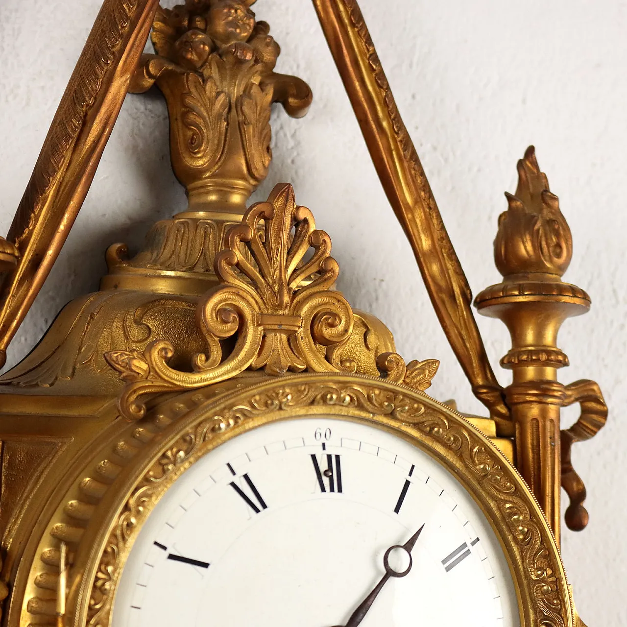 Napoleon III gilt bronze wall pendulum clock, 19th century 5