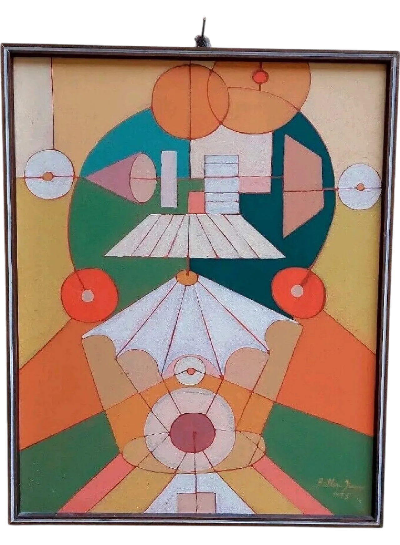 Abstract painting by Franco Balleri, oil on canvas, 1970s 12