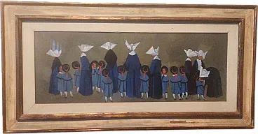 Monachine e Bimbe by Rodolfo Marma, oil on canvas, 1960s