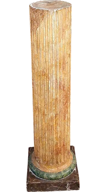 Colonna Impero in legno laccato e marmorizzato, primo '800