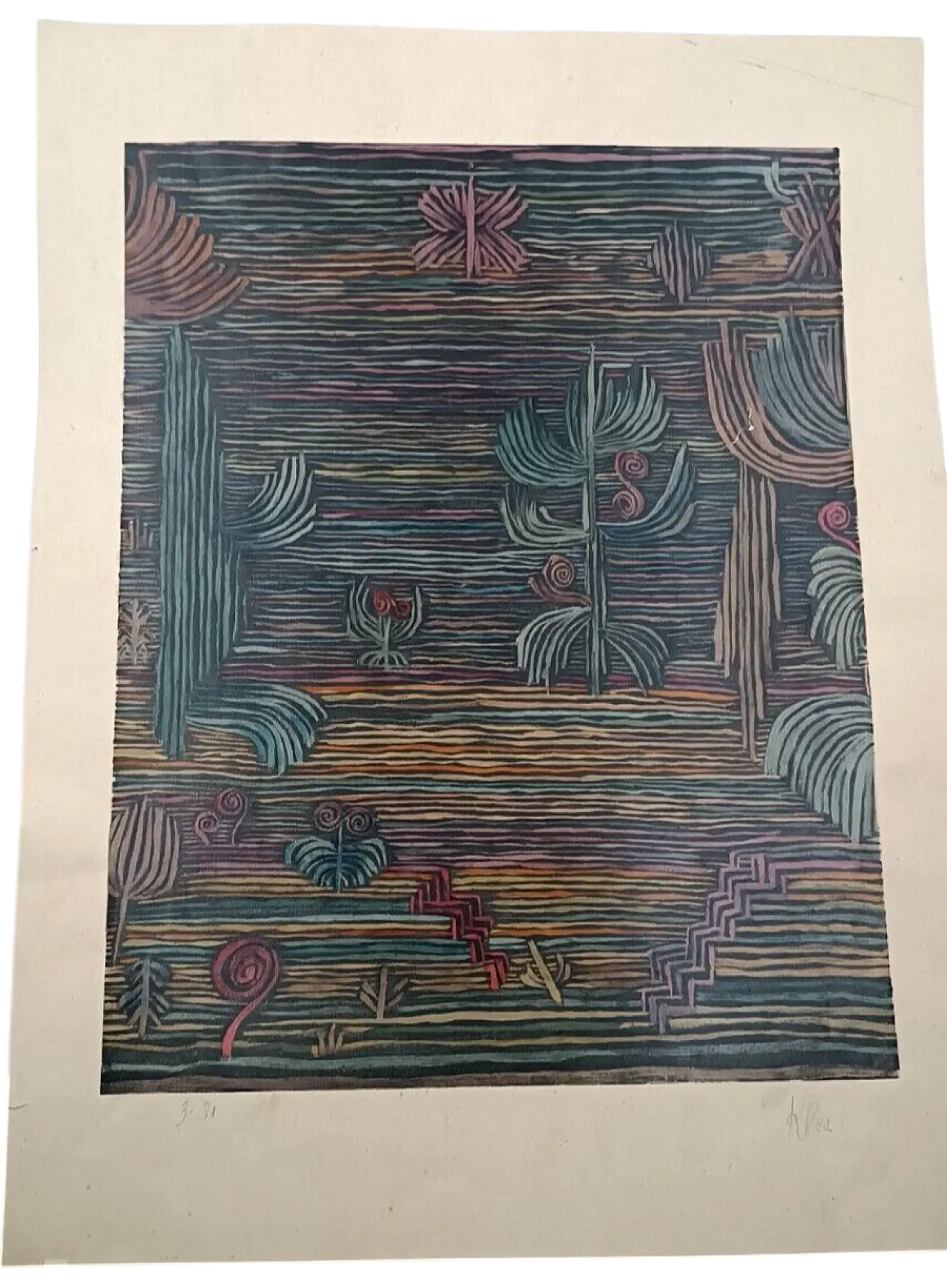 Giardino esotico di Paul Klee, litografia, metà '900 6