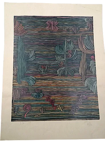 Giardino esotico di Paul Klee, litografia, metà '900