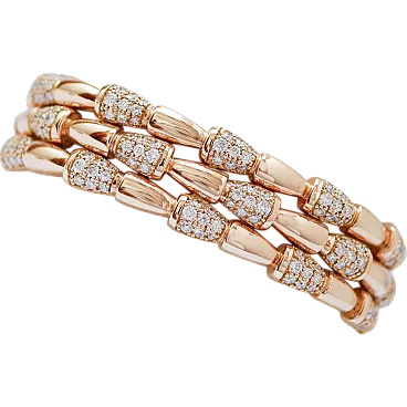 Modern bracelet in 18-carat rose gold and diamonds, 2000s