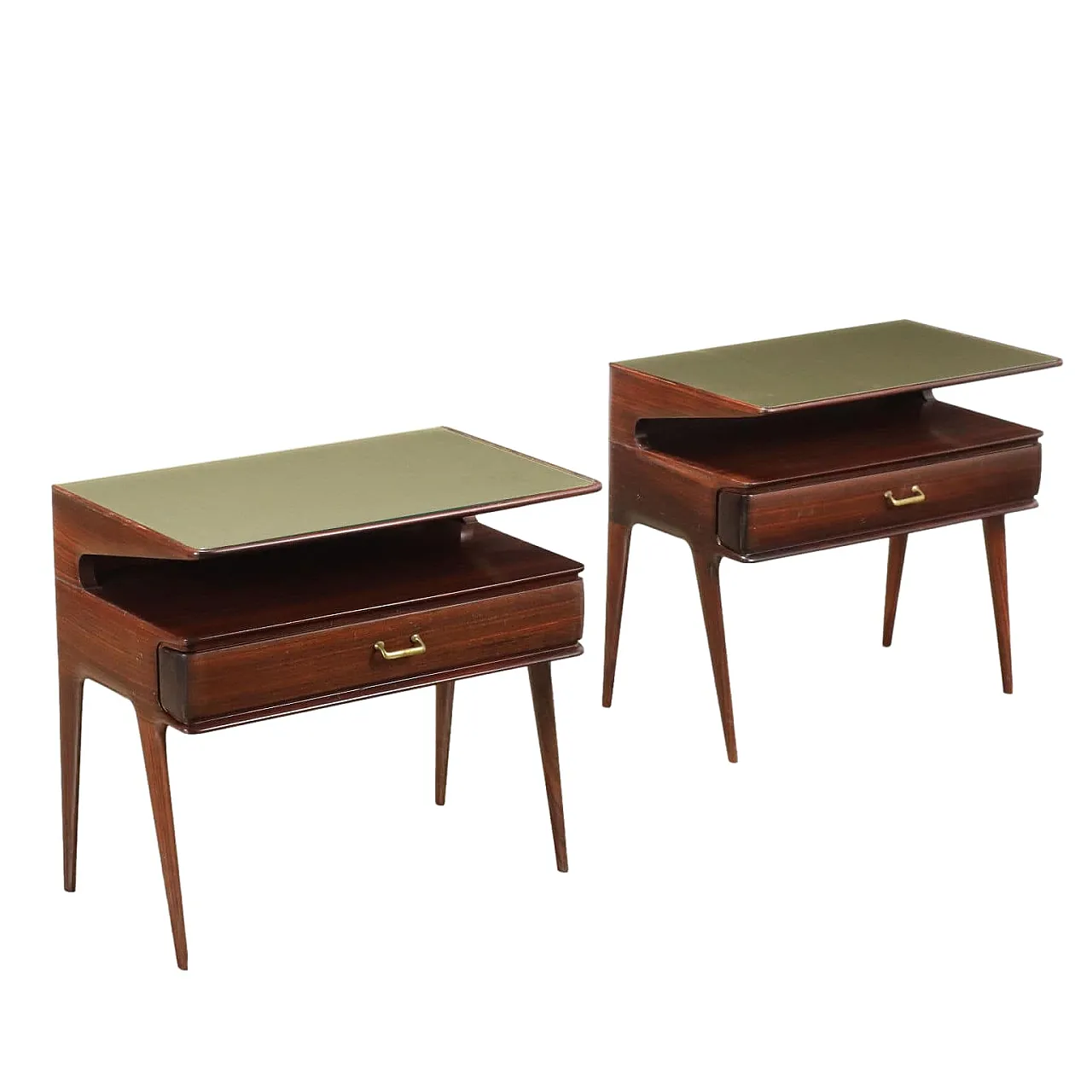 Pair of wooden bedside tables, mid-20th century 1