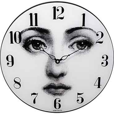 Wall Clock in Glass by Fornasetti, 90s