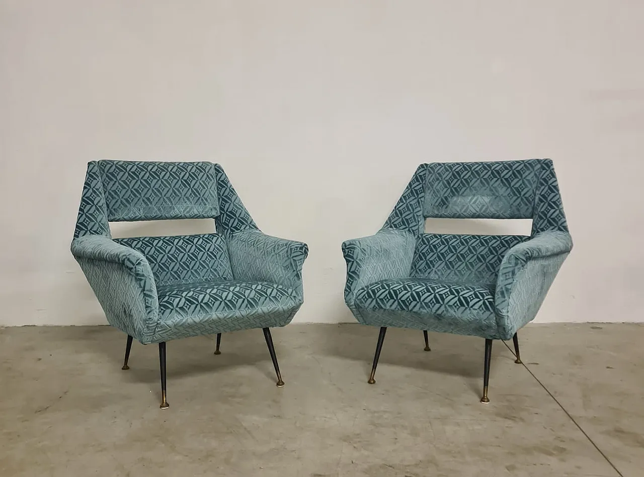 Pair of armchairs by Gigi Radice for Minotti, 50s 1