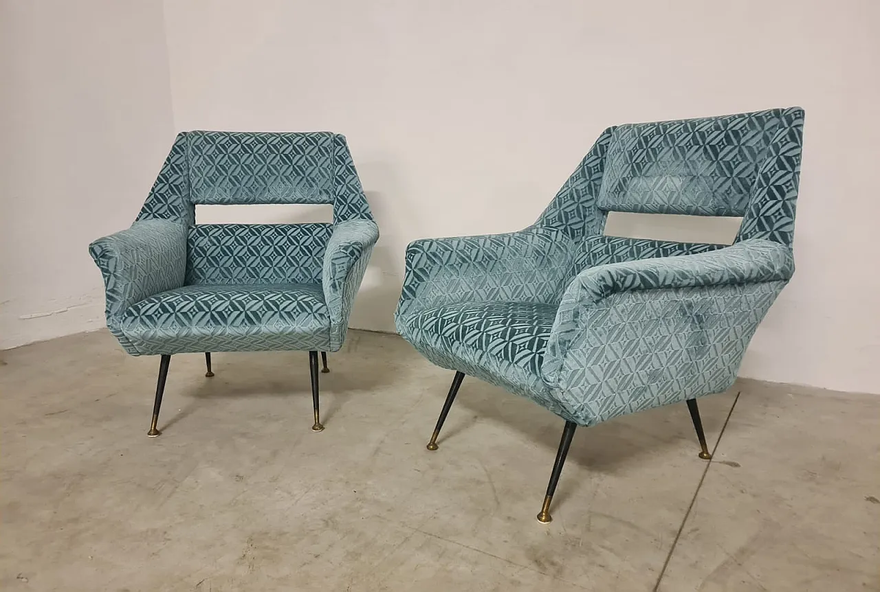 Pair of armchairs by Gigi Radice for Minotti, 50s 5