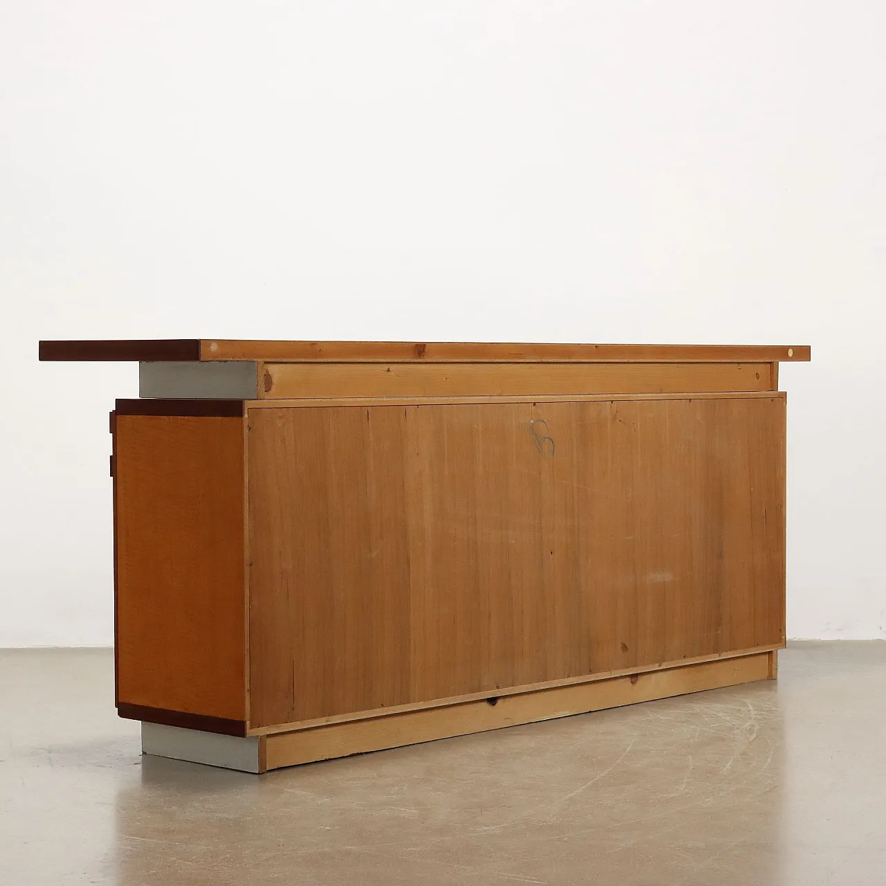 Credenza in radica impiallacciata e alluminio, fine '900 10