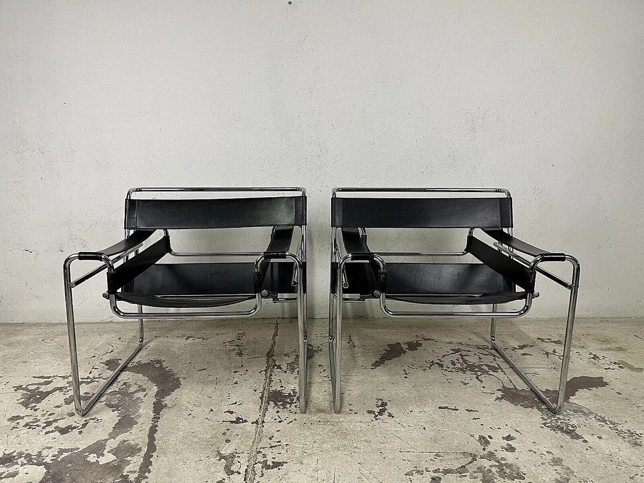 Pair of Wassily armchairs by Marcel Breuer for Gavina, 1970s 11