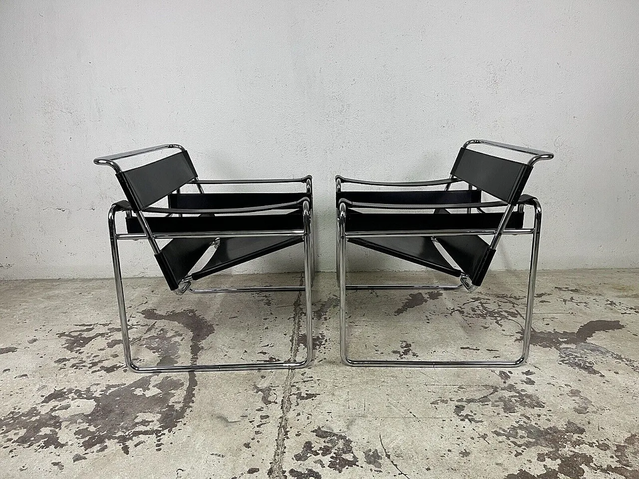 Pair of Wassily armchairs by Marcel Breuer for Gavina, 1970s 12