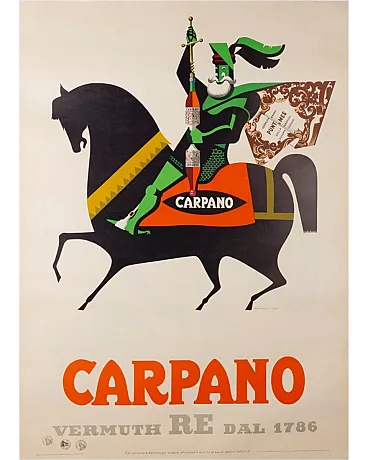 Vermuth Carpano canvas poster by Armando Testa, 1950s