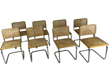 8 Cesca beech chairs by Marcel Breuer for Gavina, 1970s