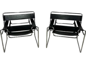 Pair of Wassily armchairs by Marcel Breuer for Gavina, 1970s