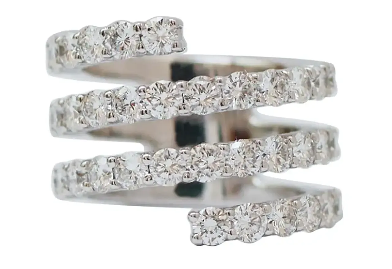 18K white gold ring with diamonds, 2000s 1