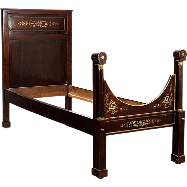 Empire single bed in walnut, early 19th century