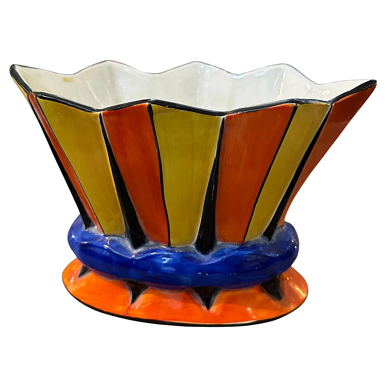 Vaso ceco in porcellana dipinta a mano Art Deco, anni '40 1