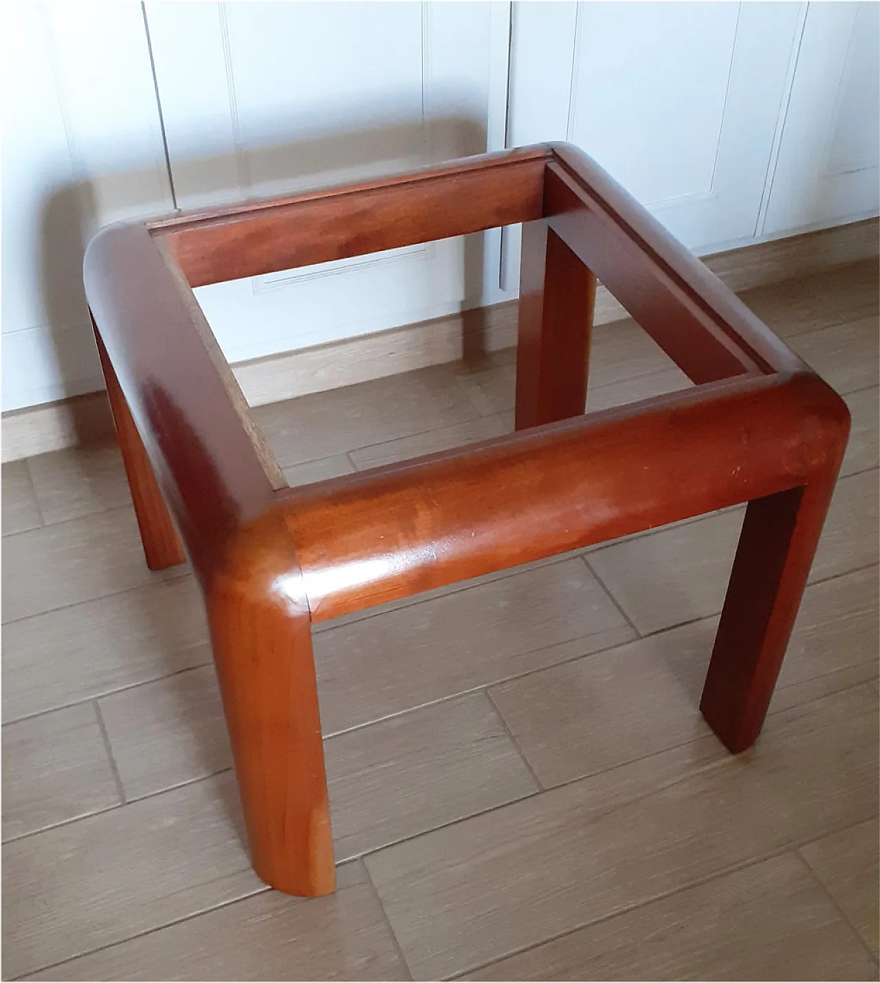 Coffee table with glass top, 80s 3