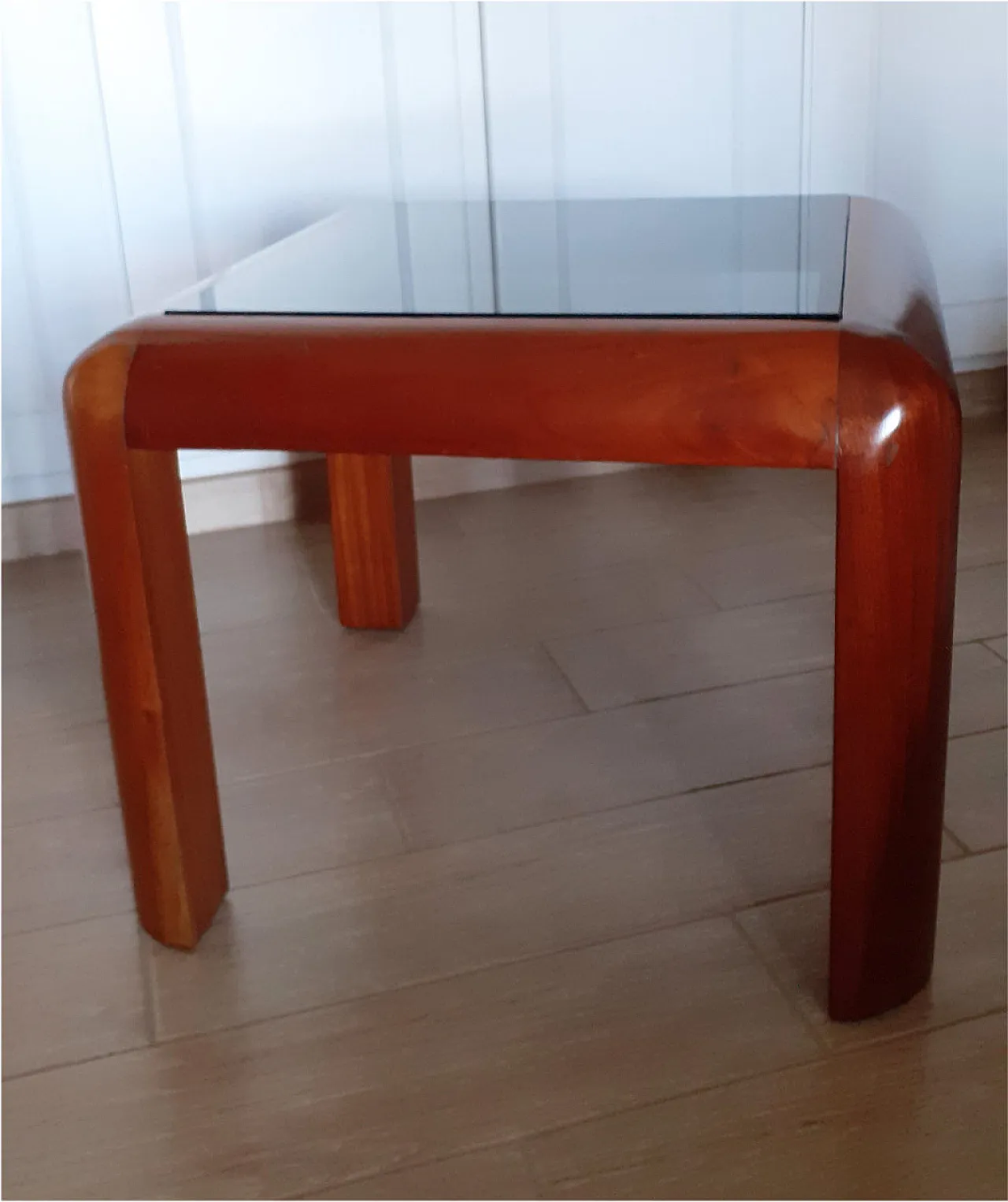 Coffee table with glass top, 80s 6