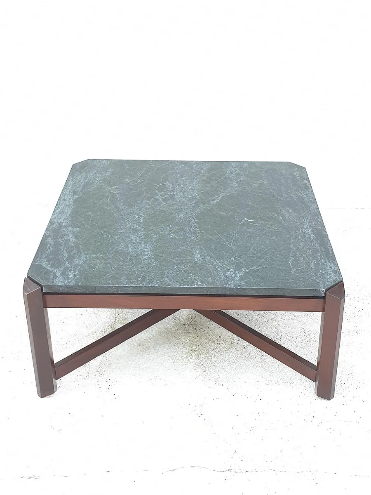 Coffee Table with Green Marble Top, Italy, 1970s 2