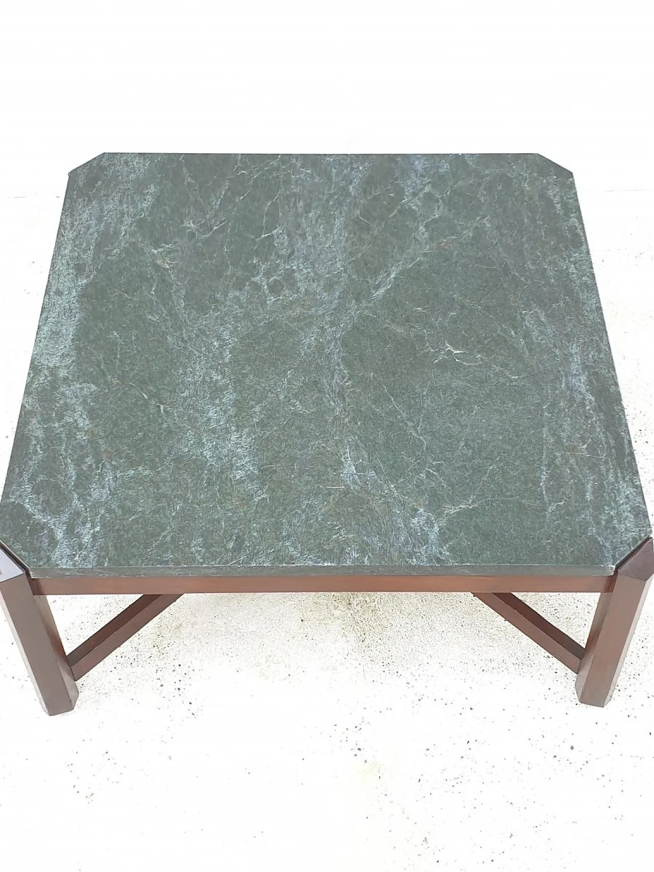 Coffee Table with Green Marble Top, Italy, 1970s 3