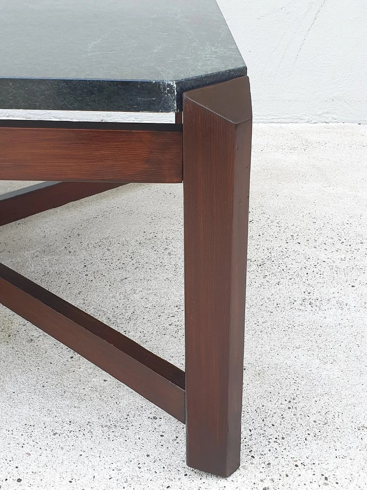 Coffee Table with Green Marble Top, Italy, 1970s 4