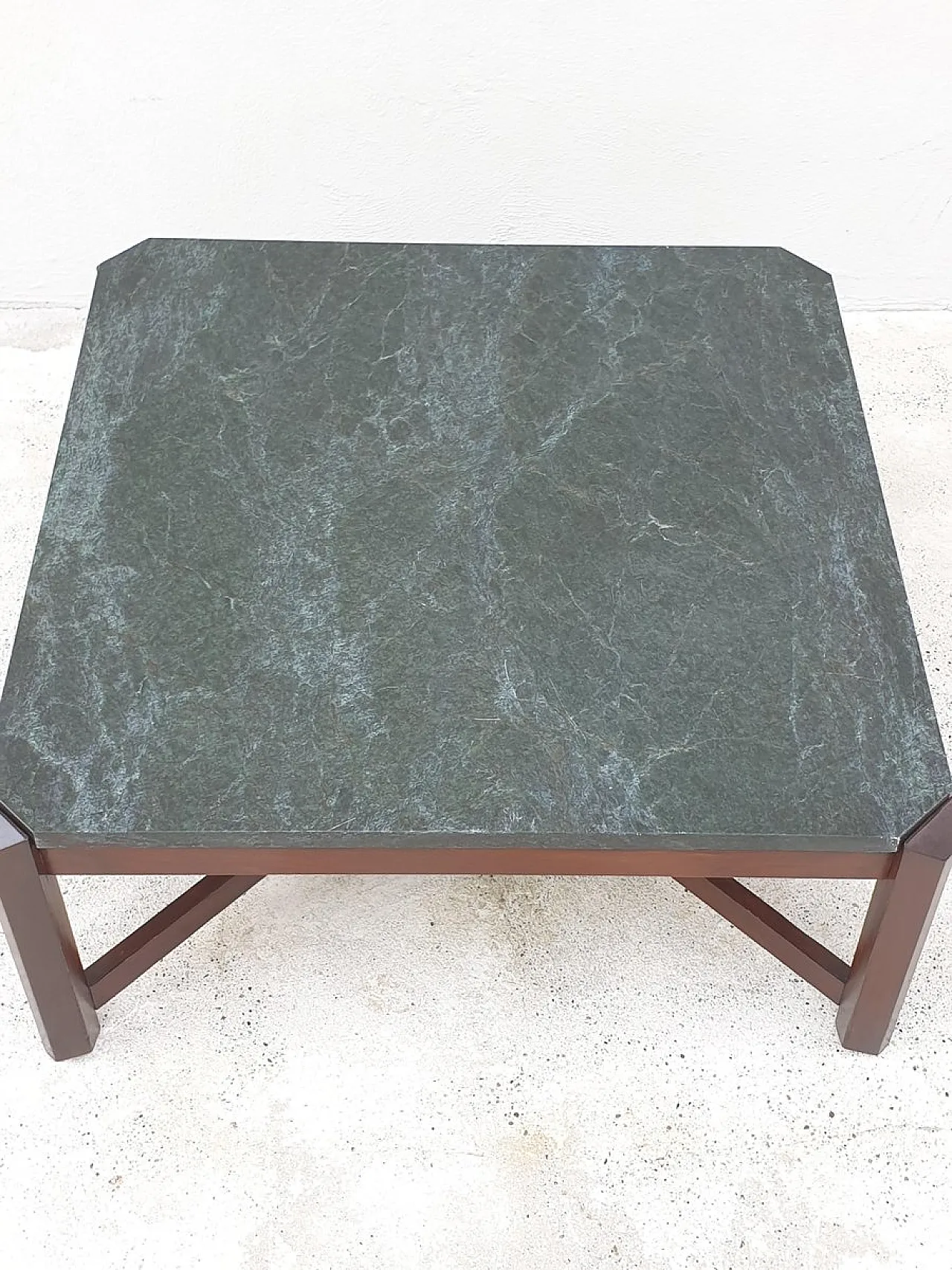 Coffee Table with Green Marble Top, Italy, 1970s 5