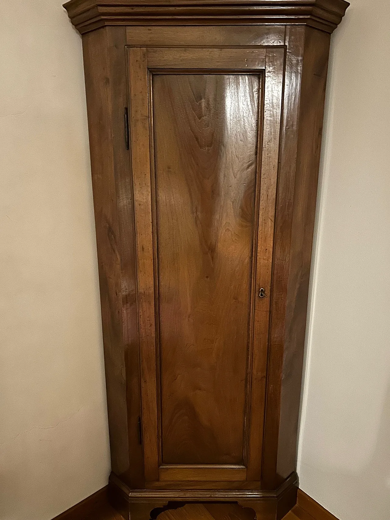 Pair of corner cupboards in solid wood, 19th century 4