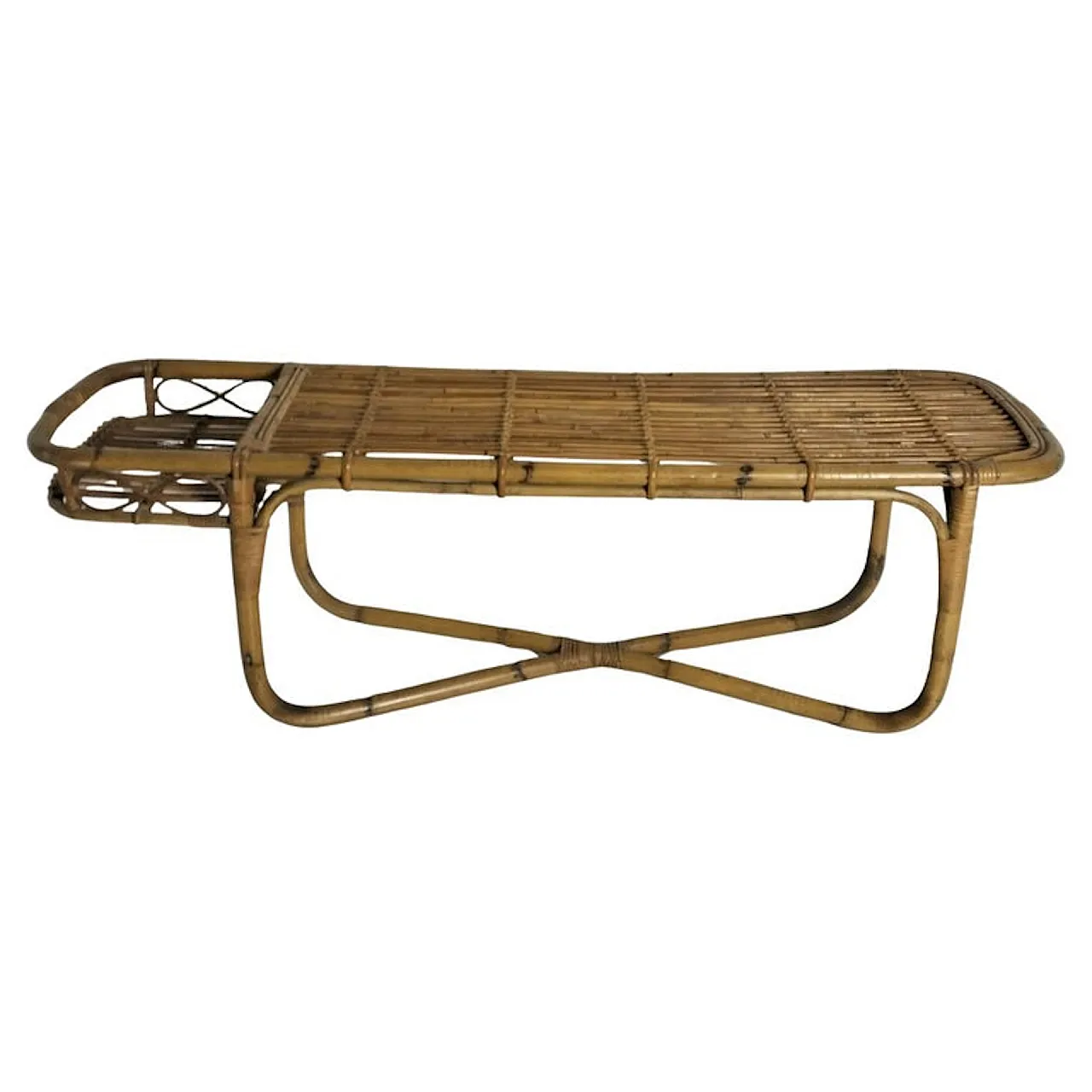 Bamboo low bar table Bonacina style, 60s 1