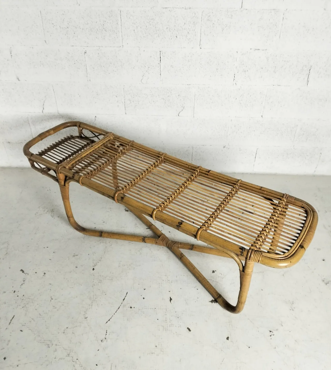 Bamboo low bar table Bonacina style, 60s 6