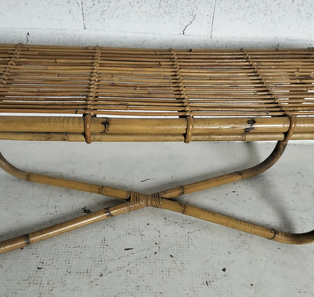 Bamboo low bar table Bonacina style, 60s 9