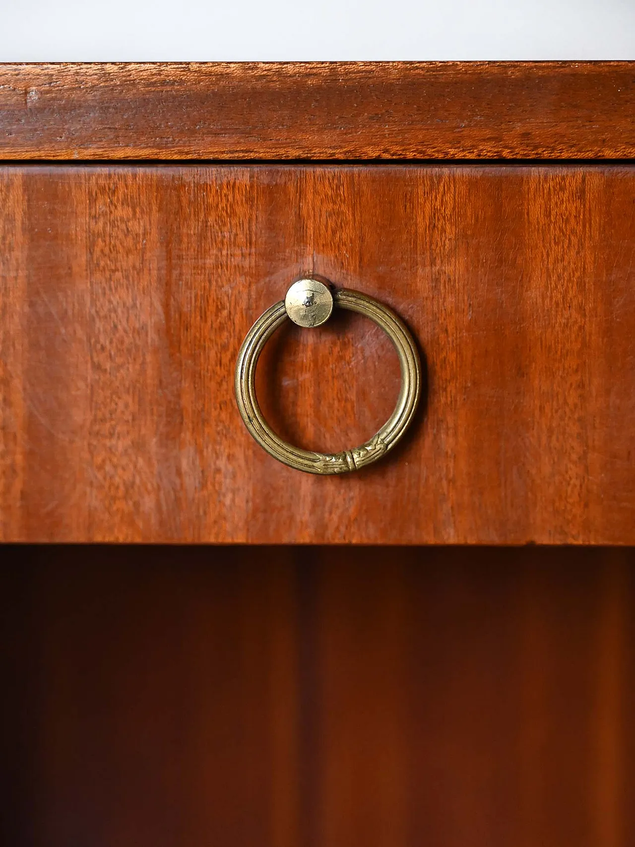 Mahogany bookcase with storage compartment, 60s 8